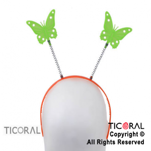 VINCHA C/ANTENAS MARIPOSAS FLUO x 4